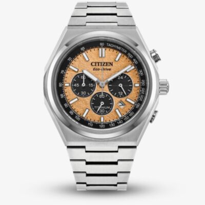 Citizen Zenshin Chrono Eco Drive Super Titanium Orange & Black Watch CA4610-85Z