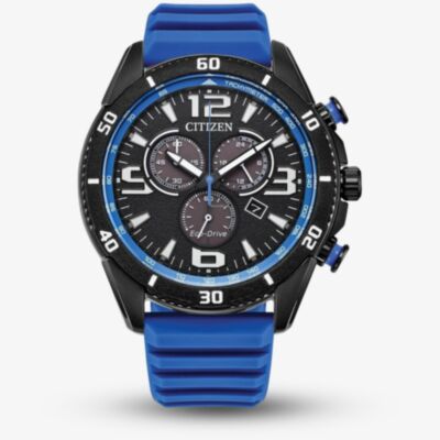 Citizen Mens Eco-Drive Sport Blue & Black Chronograph Dial Watch AT2585-05E