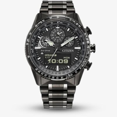 Citizen Mens Promaster Skyhawk Black Dial Grey Stainless Steel Watch JV2005-58E