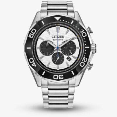 Citizen Mens Sport Chronograph Eco-Drive Silver Bracelet Watch CA4730-59A