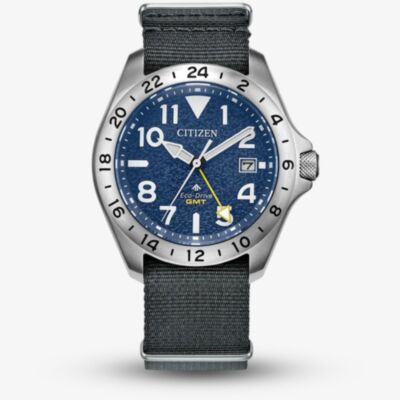 Citizen Mens Promaster Land GMT Grey Nylon Strap Watch BJ7150-09L