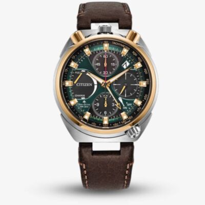 Citizen Mens Limited Edition Promaster Bullhead Racing Chronograph Leather Strap Watch AV0104-06W