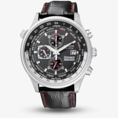 Citizen Mens Chronograph Red Arrows Black Leather Strap Watch CA0080-03E