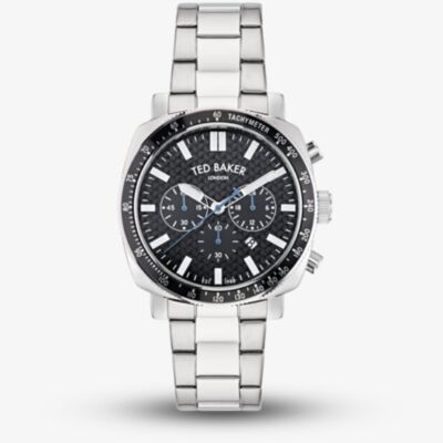 Ted Baker Mens Silver Tone Case Black Dial Watch BKPCNS4059I
