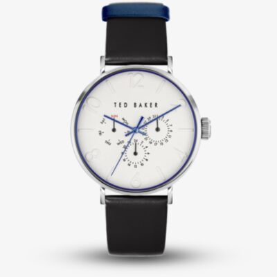 Ted Baker Phylipa White Dial Black Leather Strap Watch BKPPGF2069I