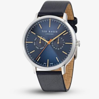 Ted Baker Mens Haarvin Blue Leather Strap Watch BKPHAS5039I