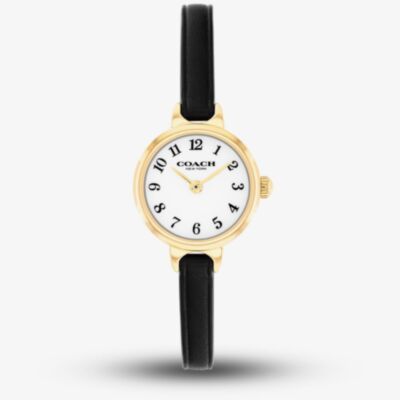 Coach Ladies Iris Black Leather Strap Watch 14504654