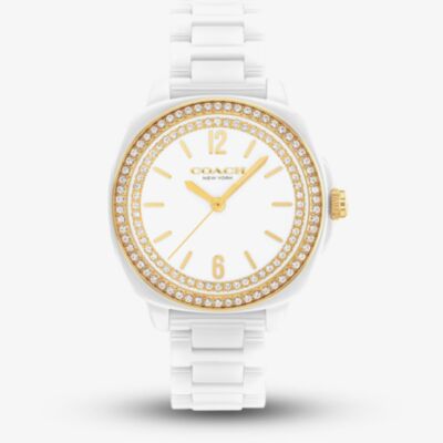 Coach Ladies Kitt White Ceramic Bracelet Watch 14504562