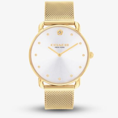 Coach Ladies Elliot Gold Tone Mesh Bracelet Watch 14504208