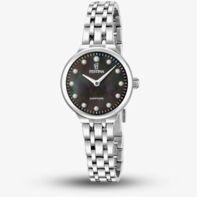 Festina Ladies Mademoiselle Black Mother Of Pearl Dial Watch F20744/6