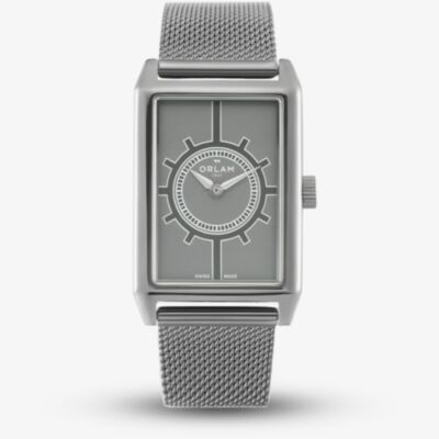 Orlam Mens Era Grey Rectangle Dial Mesh Bracelet Watch ORDGMEP007