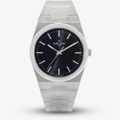 Orlam Mens Elan Black Dial Silver Bracelet Watch ORSSBEL002