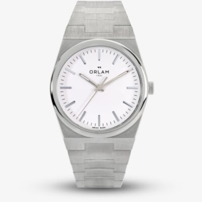 Orlam Mens Elan White Dial Silver Bracelet Watch ORSSBEL004