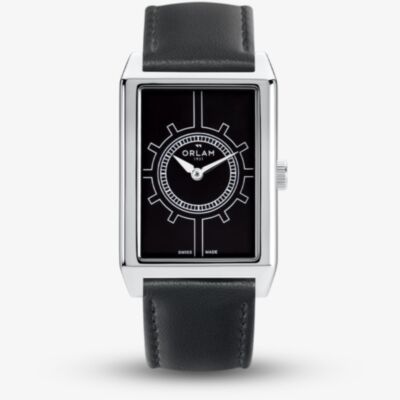 Orlam Mens Era Black Rectangle Dial Leather Strap Watch ORSSLEP002