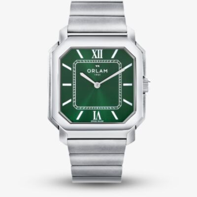 Orlam Mens Heritage Green Octagon Dial Bracelet Watch ORSSBHE007