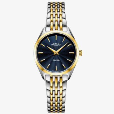 Rotary Ultra Slim Two Colour Navy Dial Watch LB08011/05