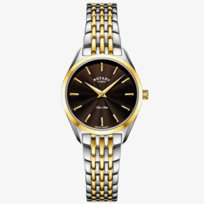 Rotary Ultra Slim Two Colour Brown Dial Watch LB08011/49