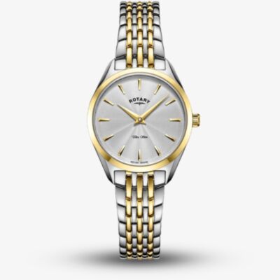 Rotary Ladies Ultra Slim Two-Tone Silver Dial Watch LB08011/02