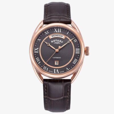 Rotary Traditional Canterbury Brown & Rose Gold Watch GS05534/74