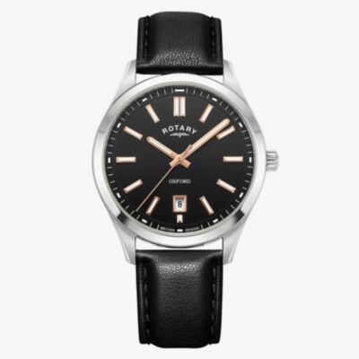 Rotary Contemporary Oxford Black Leather Watch GS05520/04