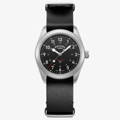 Rotary 1895 Commando Field Black Leather Nato Watch GS05535/19