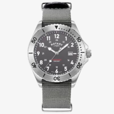 Rotary Mens Commando Grey Strap & Dial Watch GS05475/48