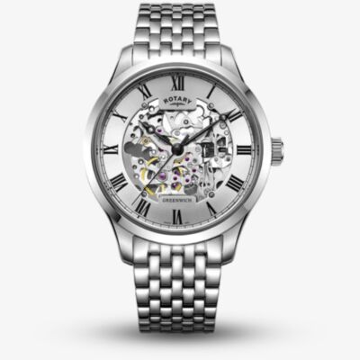 Rotary Mens Greenwich Automatic Skeleton Dial Watch GB02940/06