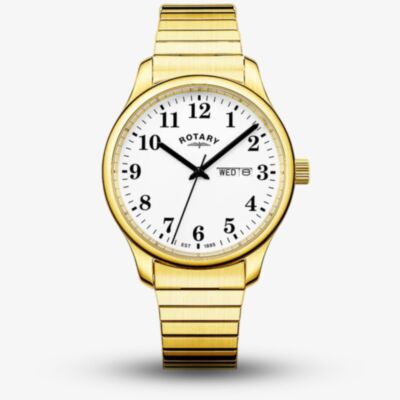 Rotary Mens Heritage Altera Gold Plated White Dial Watch RGB05762/18