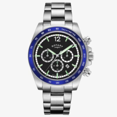 Rotary Mens Henley Chronograph Blue Bezel Watch GB05440/72