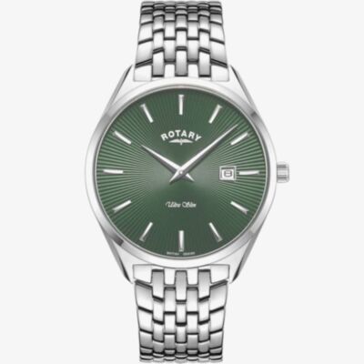Rotary Ultra Slim Green Dial Watch GB08010/24