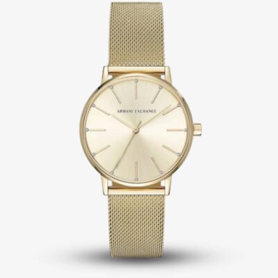 Armani Exchange Lola Gold Plated Mesh Watch AX5536