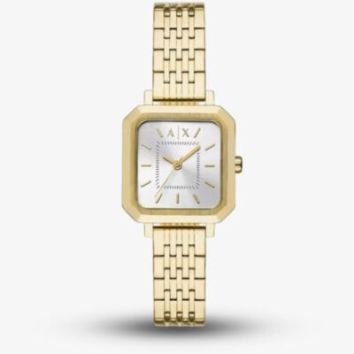 Armani Exchange Ladies Leila Three Hand Gold Watch AX5725