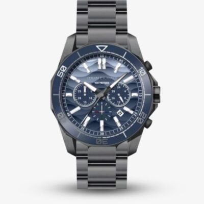 Armani Exchange Mens Spencer Gunmetal Blue Chronograph Watch AX1967