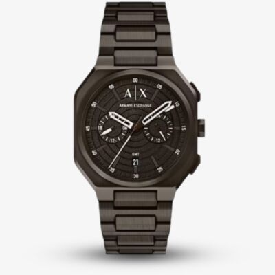 Armani Exchange Mens Bass Dual-Time Brown Bracelet Watch AX1479