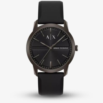Armani Exchange Mens Lexon Black Silicone Strap Watch AX2652