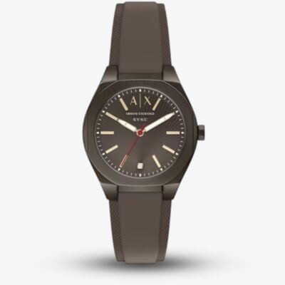Armani Exchange Mens Sync Brown Strap Watch AX6033