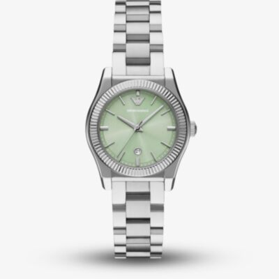 Emporio Armani Ladies Federica Green Dial Watch AR11656