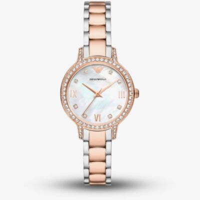 Emporio Armani Cleo Mother Of Peal Crystal Watch AR11499
