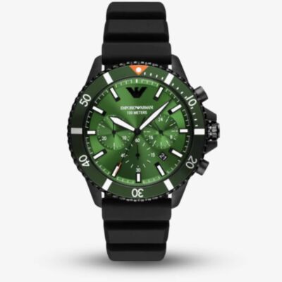 Emporio Armani Mens Diver Green Dial Watch AR11463