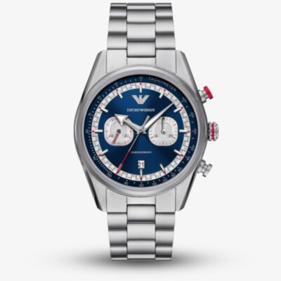 Emporio Armani Mens Racer Chronograph Blue Dial Watch AR11676