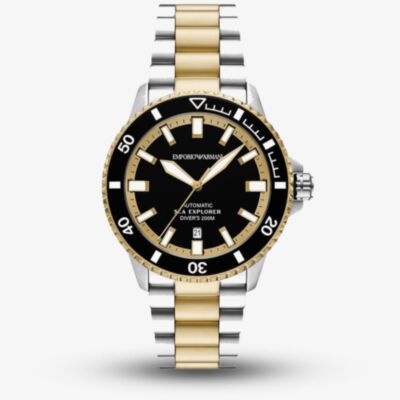 Emporio Armani Mens Sea Explorer Black Dial Automatic Watch AR60089