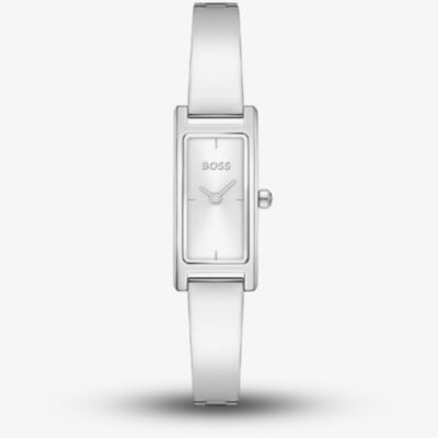 BOSS Ladies Lucy Allure Rectangle Silver Dial Bracelet Watch 1502856