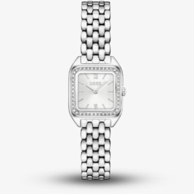 BOSS Ladies Mae Petite Square Silver Dial Bracelet Watch 1502882