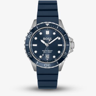 BOSS Mens Troper Sport Blue Rubber Strap Watch 1514292