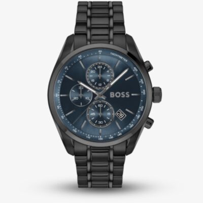 BOSS Mens Grand Prix Chronograph Black Bracelet Watch 1514314