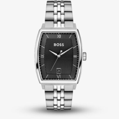 BOSS Mens Principle Arc Black Dial Bracelet Watch 1514353