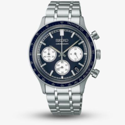 Seiko Mens Racing Sport Blue Chronograph Watch SSB477P1