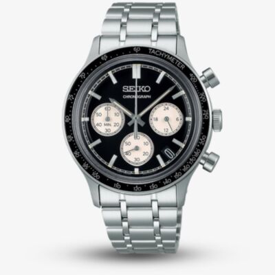 Seiko Mens Racing Sport Black Chronograph Watch SSB479P1