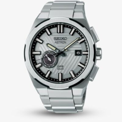 Seiko Mens Limited Edition Astron Solar System GPS Silvertone 'Earth' Bracelet Watch SSJ037J1