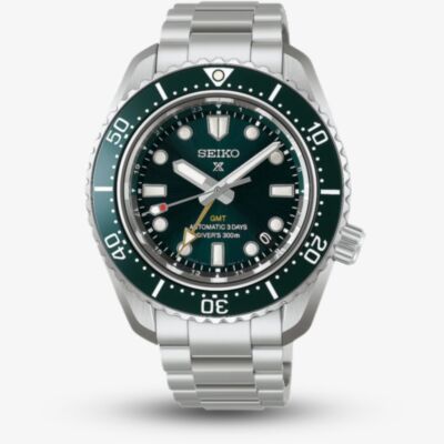 Seiko Mens Prospex Diver 1968 Heritage GMT Green Dial Watch HBC001J1